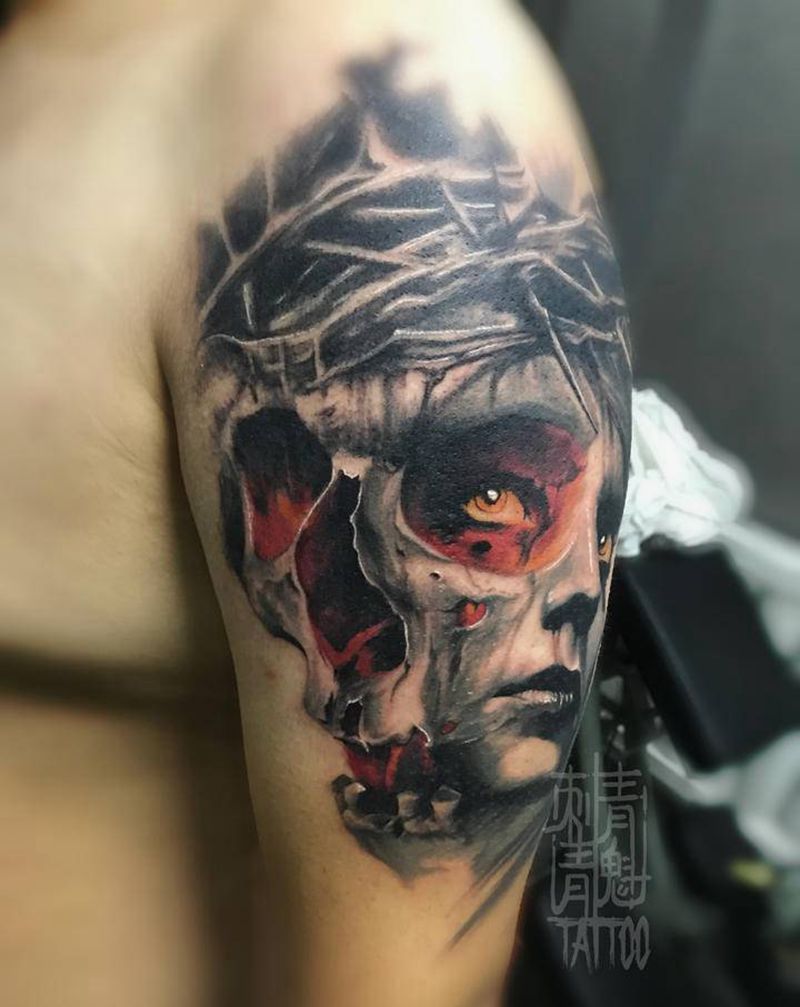 写实作品纹身图片_手臂欧美写实纹身图案