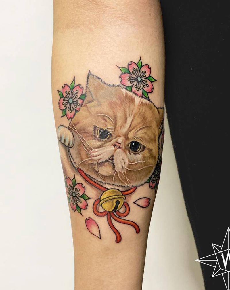 加菲猫纹身图片_手臂New School纹身图案