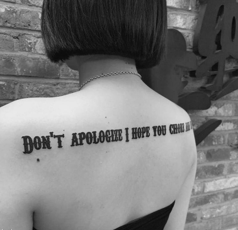 不用抱歉纹身图片_背部纹身图案
