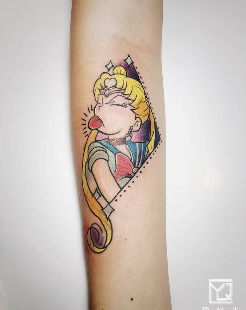 美少女战士纹身图片_手臂Old SchoolNew School花臂彩色old school美少女纹身图案