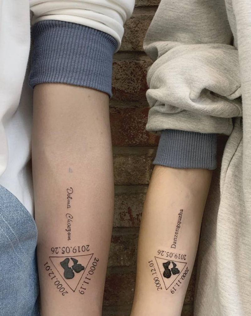 情侣纹身图片_几何纹身图案