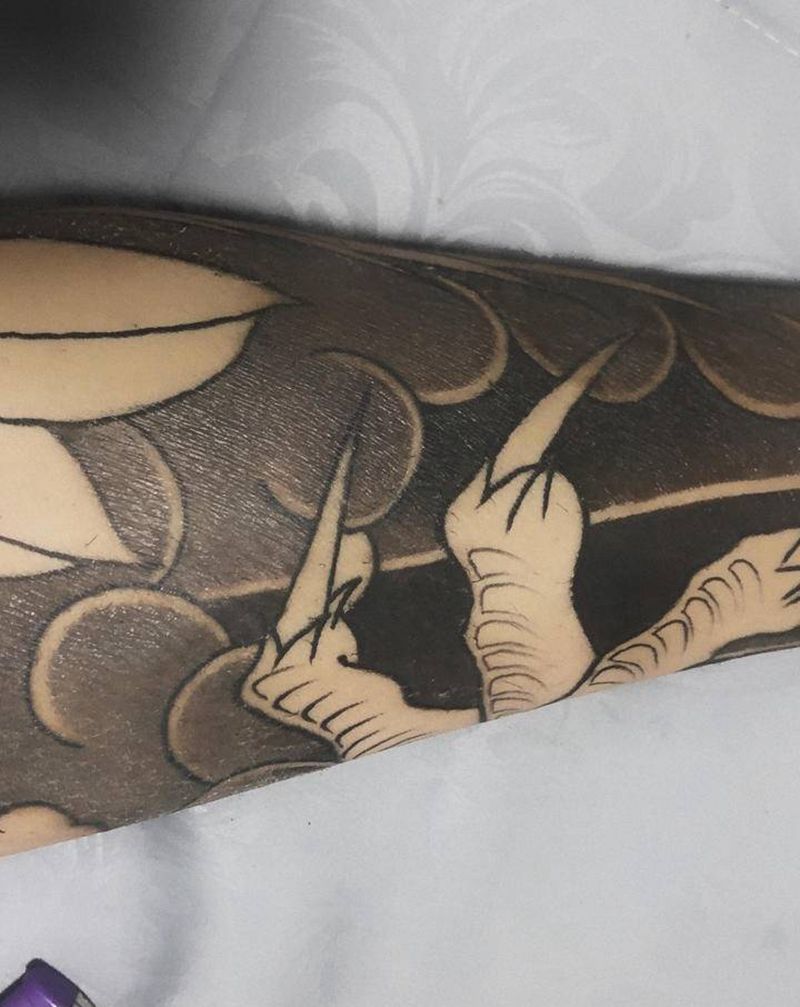 老传统花腿恢复中纹身图片_腿部脚部老传统日式老传统花腿龙纹身图案