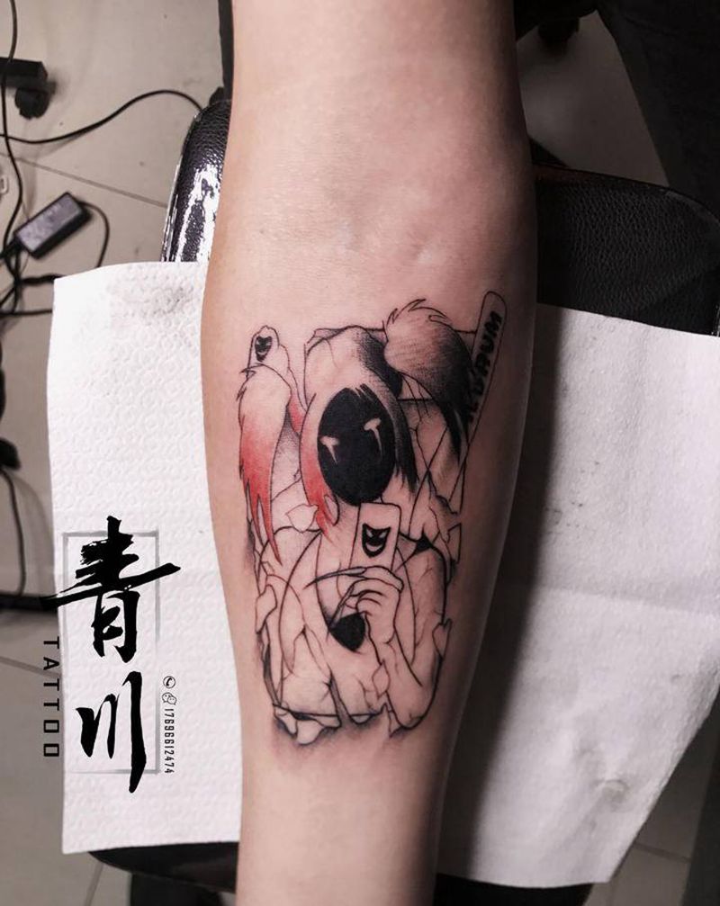 小丑女纹身图片_手臂几何点刺纹身图案