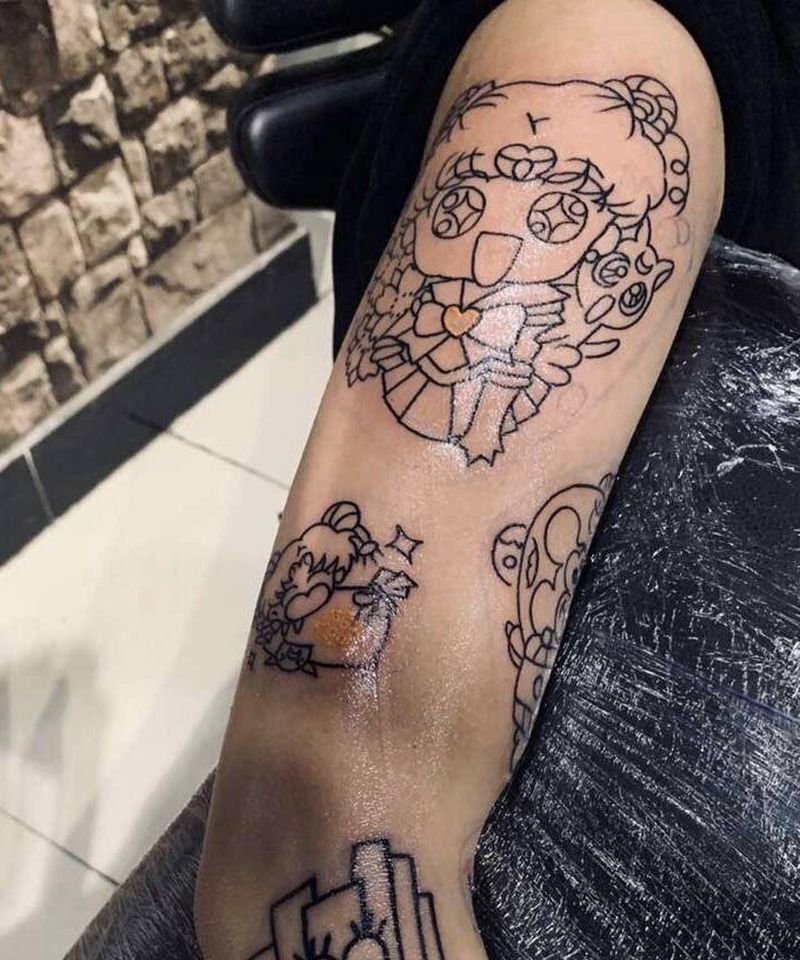 可爱花臂纹身图片_手臂Old School纹身图案