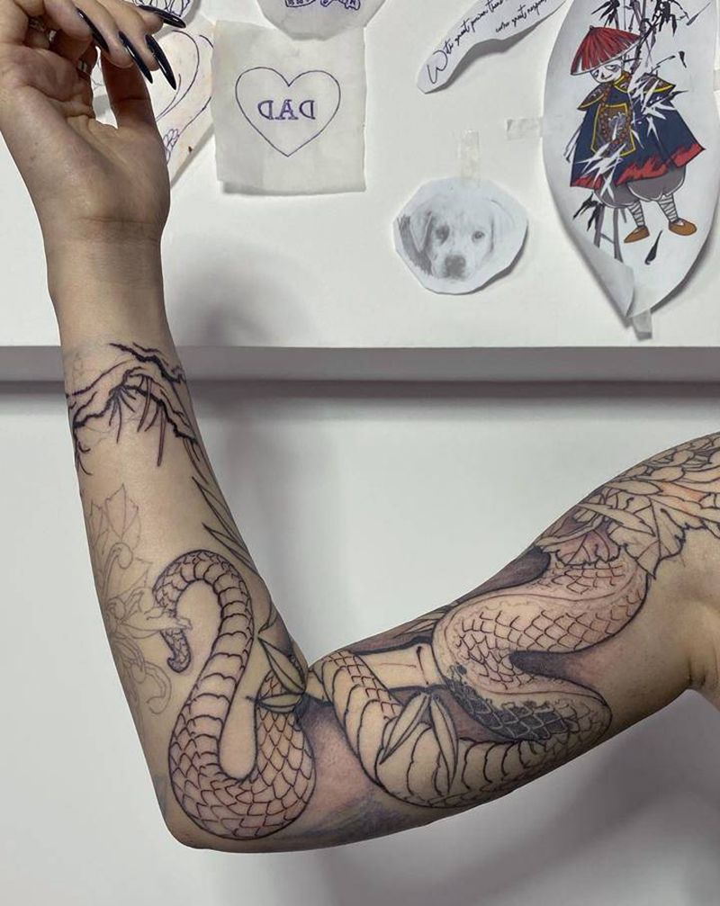 shm纹身图片_手臂新传统纹身图案