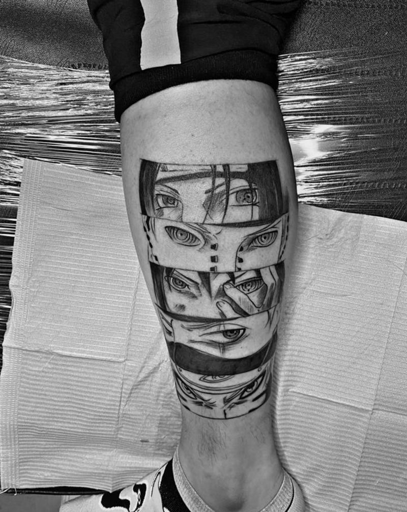 火影纹身图片_腿部纹身图案
