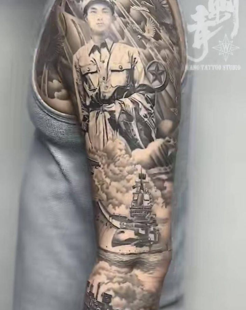 父亲纹身图片_手臂纹身图案