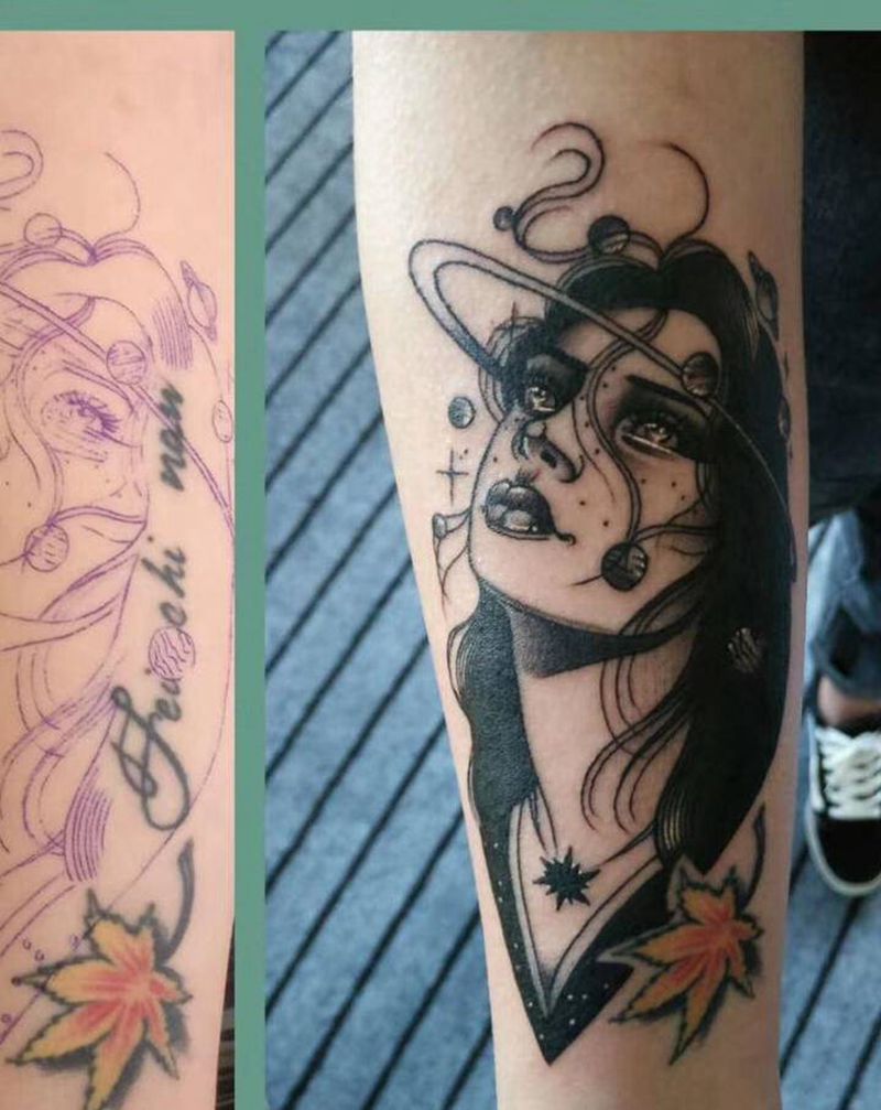 遮盖旧纹身纹身图片_手臂腿部欧美写实图腾纹身图案