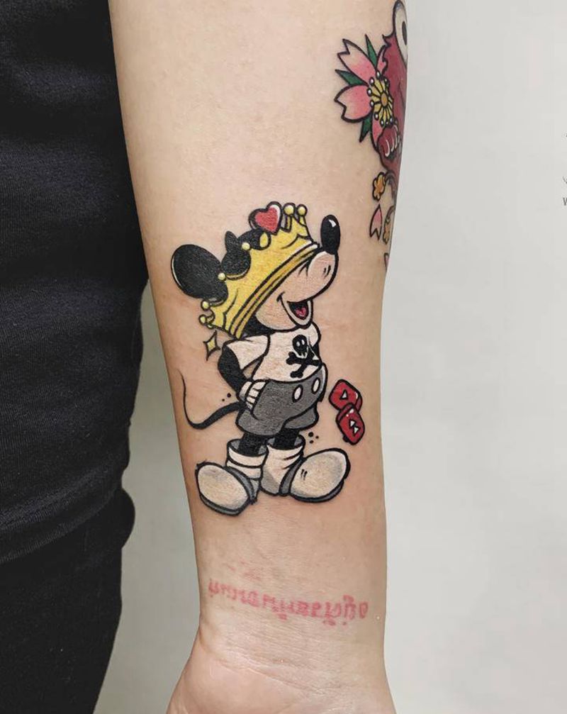 米奇纹身图片_手臂New School米奇纹身图案