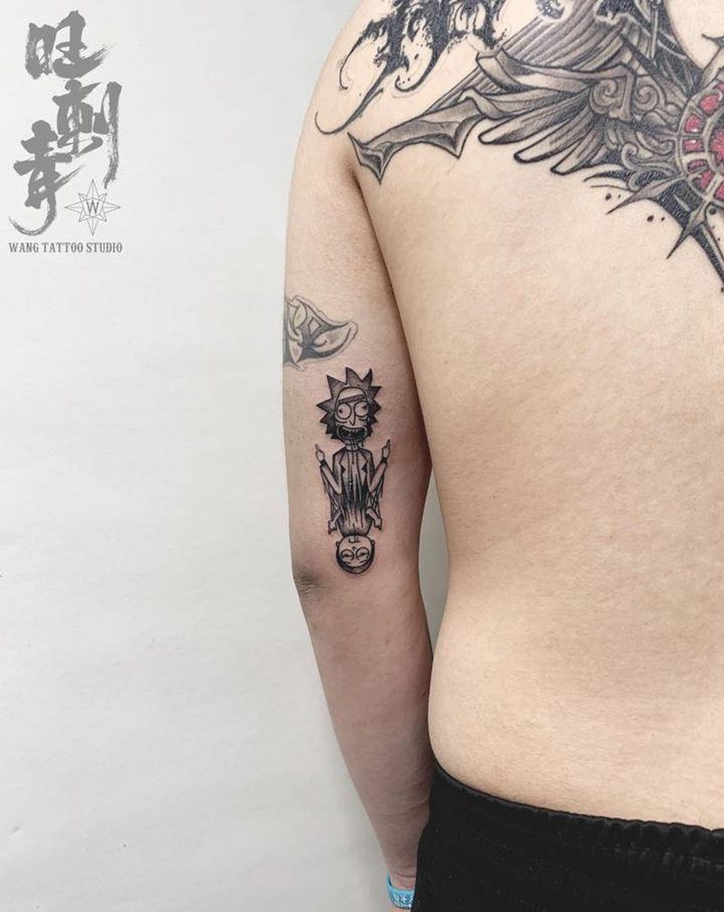 瑞克和莫蒂纹身图片_手臂欧美写实图腾瑞克博士莫蒂纹身图案