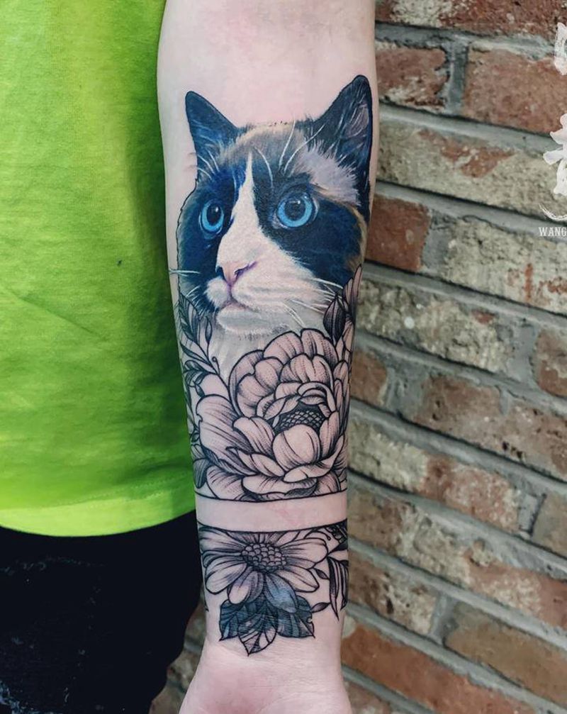 素花丛里的小猫咪