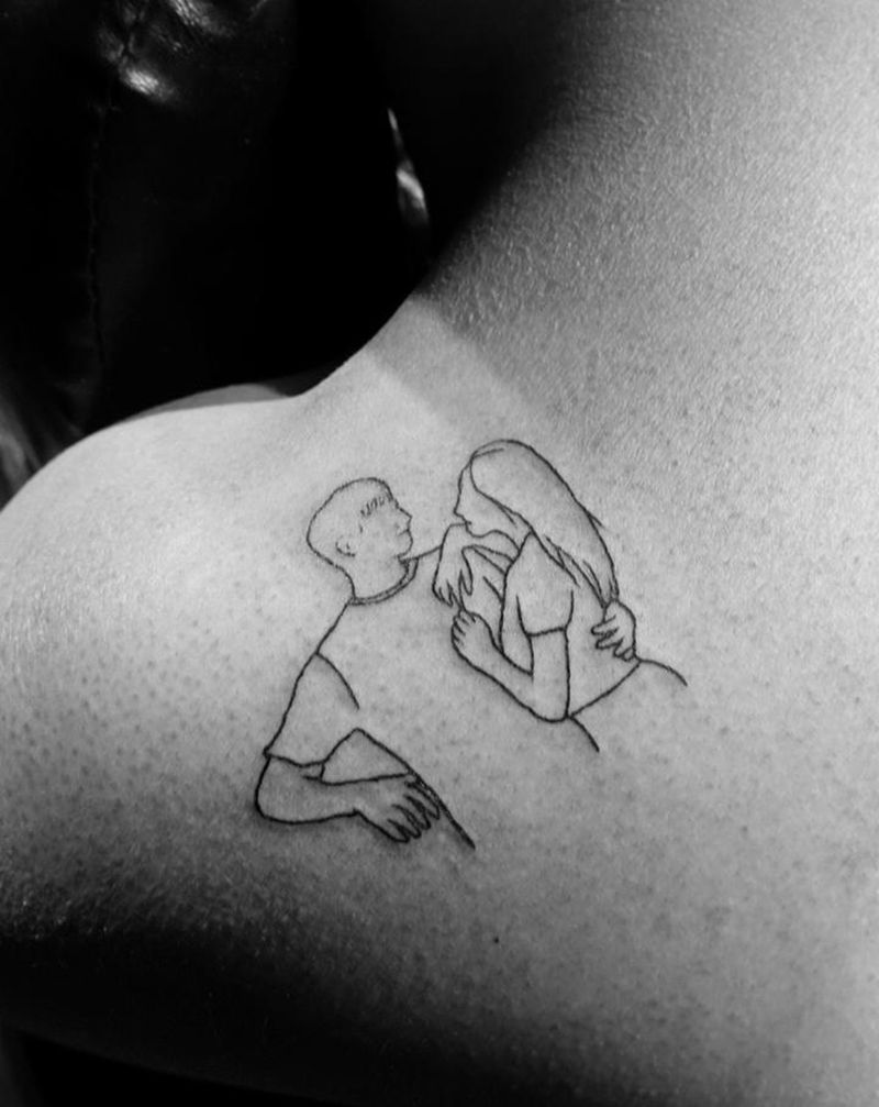 他们纹身图片_肩部纹身图案