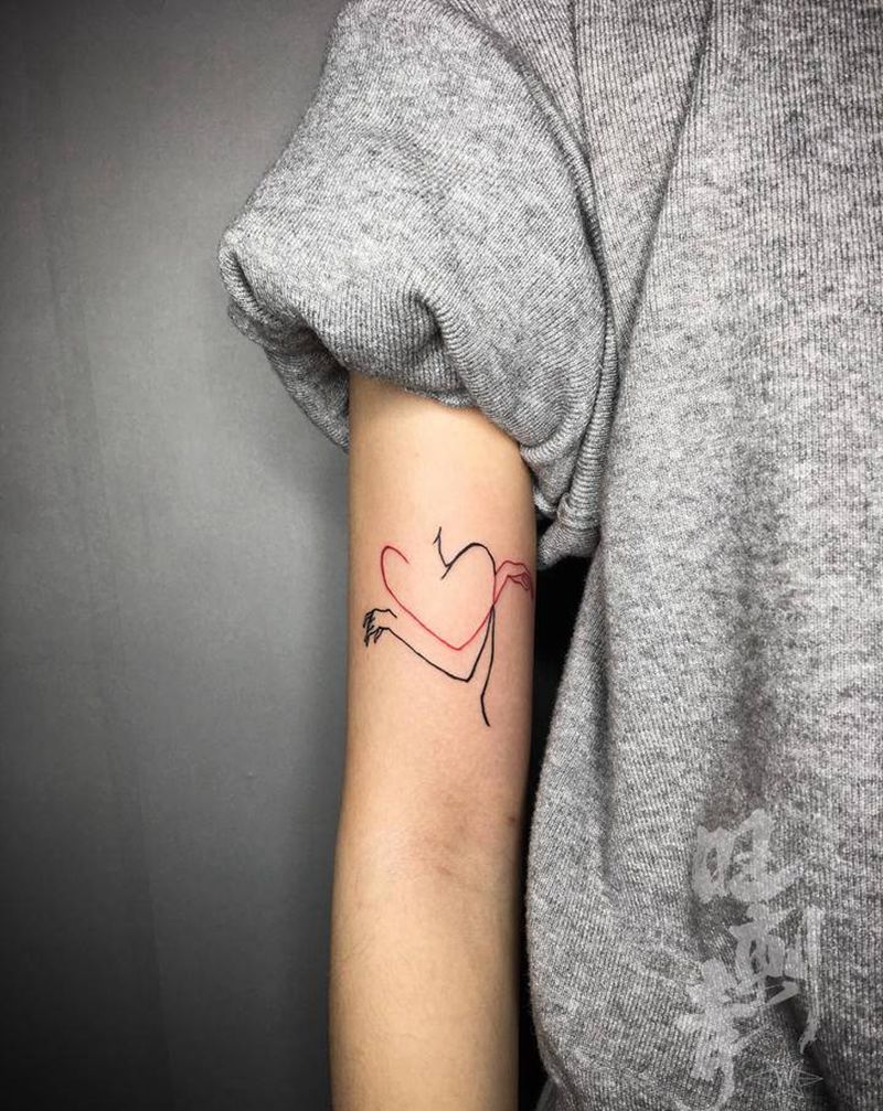 清新线条纹身图片_手臂几何纹身图案