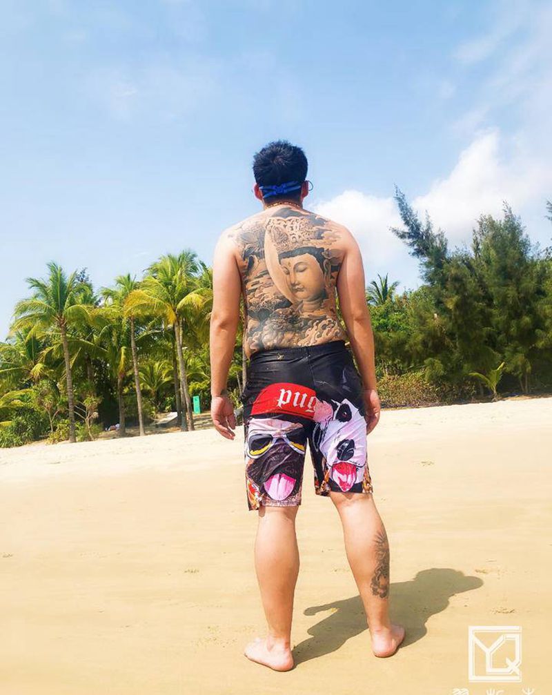 买家秀纹身图片_臀部背部新传统满背佛菩萨纹身图案