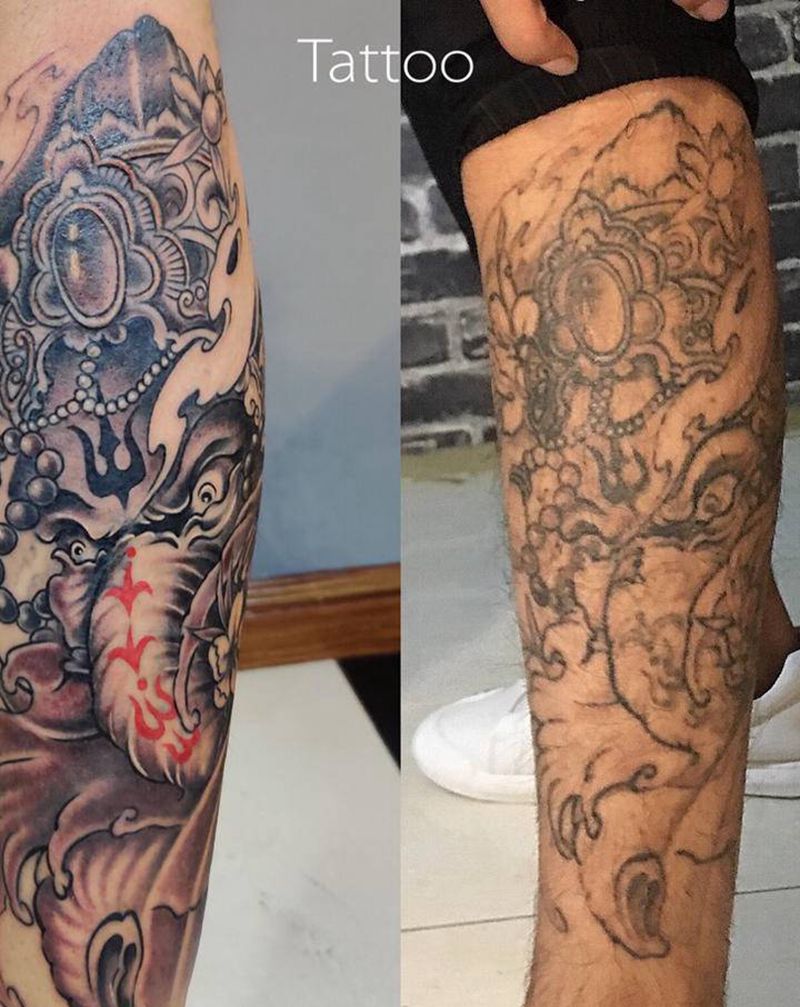 拯救不开心纹身图片_脚部新传统老传统纹身图案