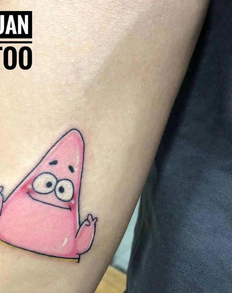 派大星纹身图片_手臂小清新派大星纹身图案