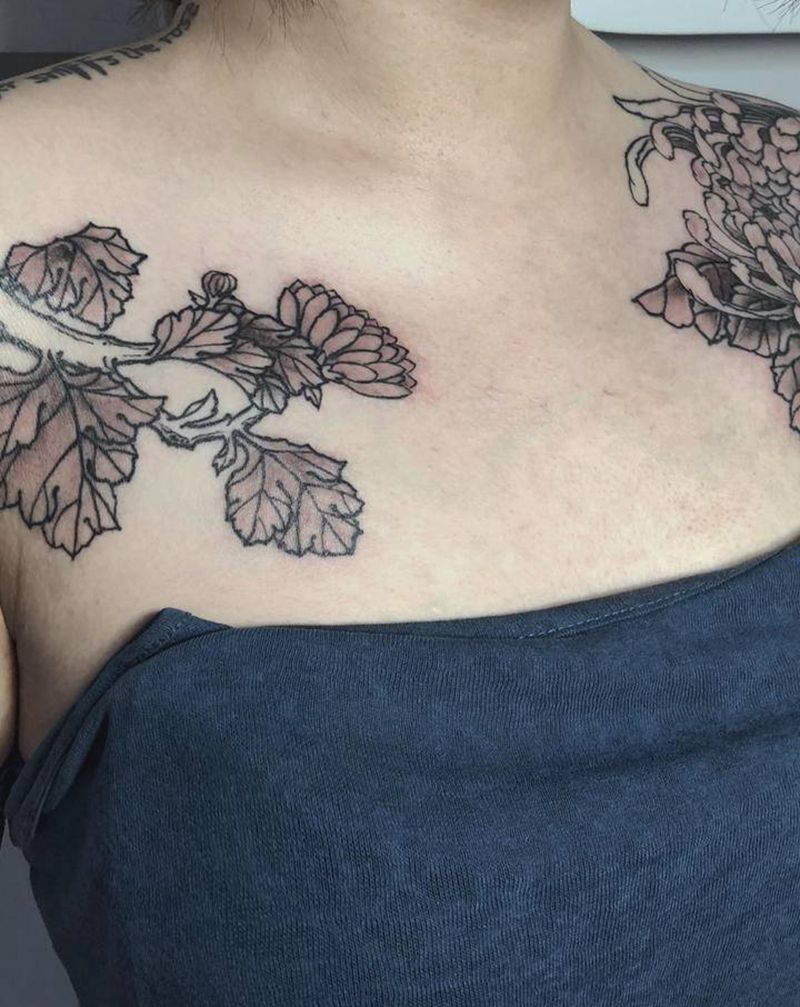 一纹身图片_胸部新传统纹身图案