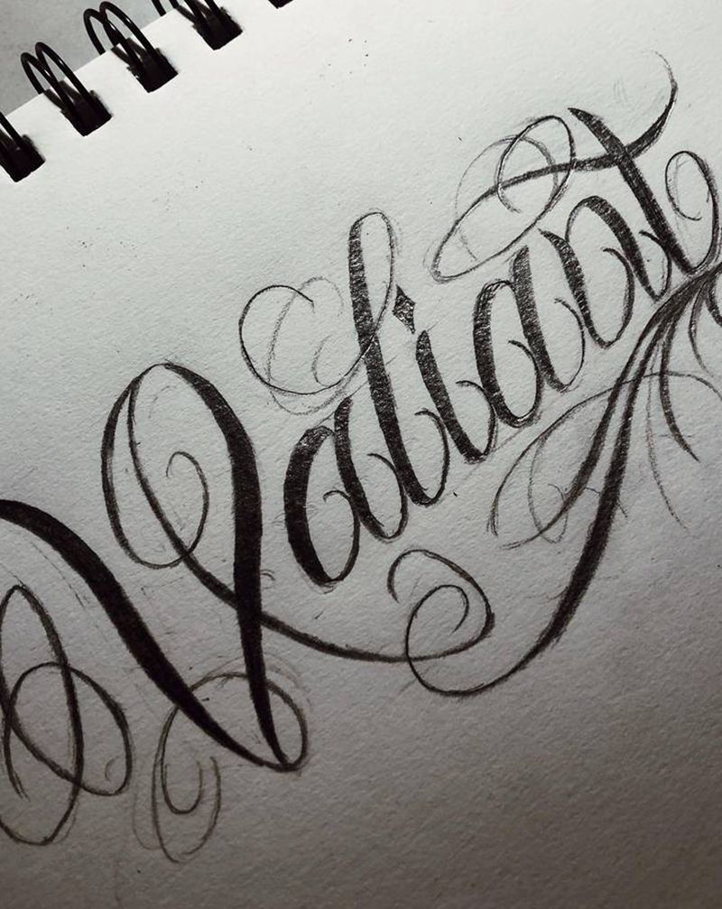 原创花体字.纹身图片_手臂腿部花体字纹身图案