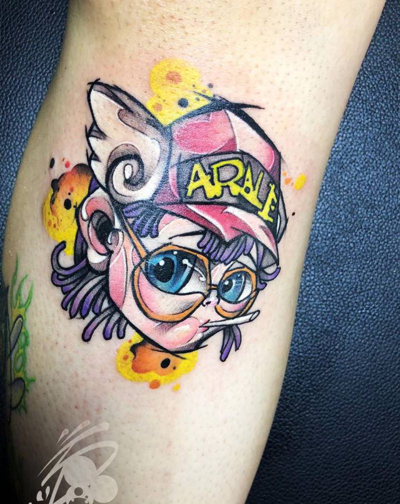 原创阿拉蕾纹身图片_腿部New School阿拉蕾纹身图案