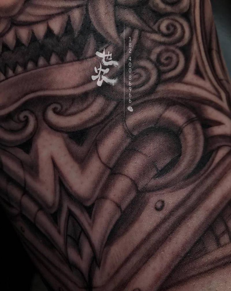 定制设计原创铠甲纹身图片_手臂腿部欧美写实新传统纹身图案