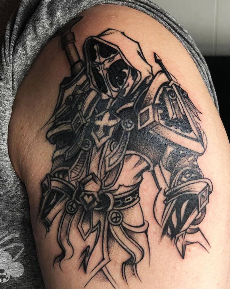 魔兽纹身图片_手臂点刺魔兽纹身图案