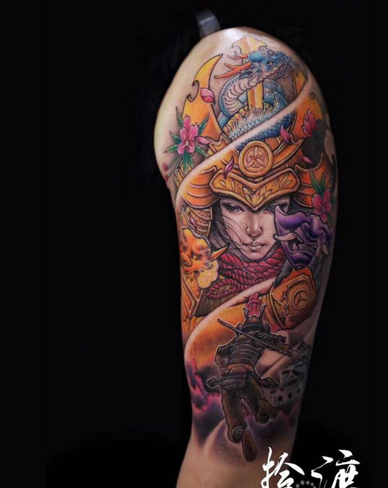 by拾渡纹身图片_手臂新传统纹身图案