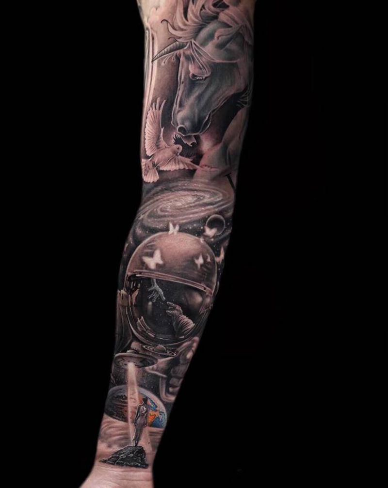 by拾渡纹身图片_手臂欧美写实纹身图案