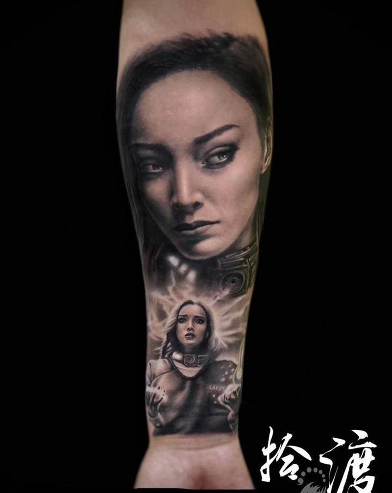 by拾渡纹身图片_手臂欧美写实纹身图案