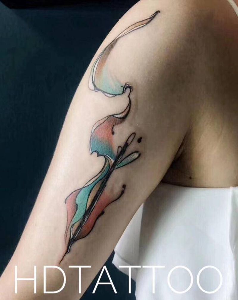 水墨纹身图片_手臂脚部水墨纹身图案