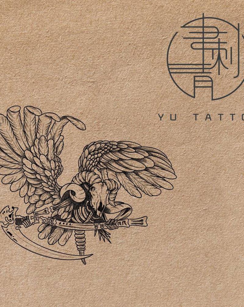 点刺甩针纹身图片_点刺纹身图案