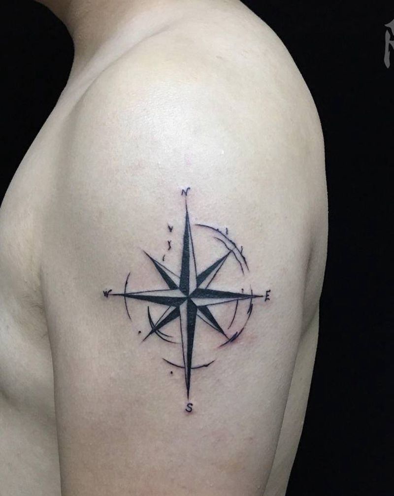 《方向》纹身图片_手臂几何水墨纹身图案