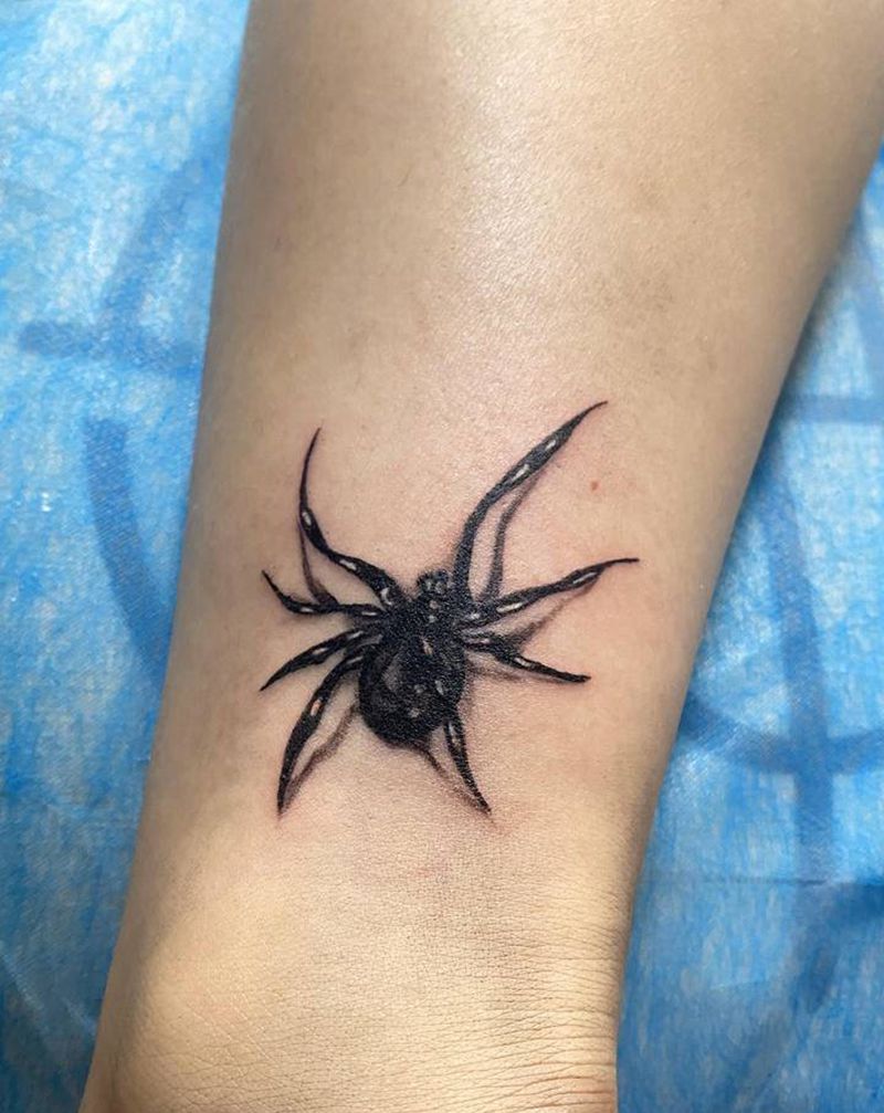 小写实纹身图片_腿部欧美写实纹身图案