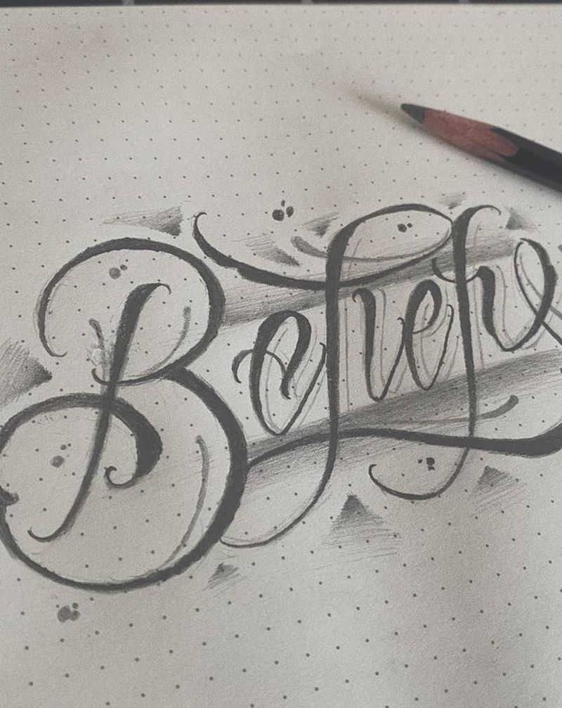 准备好一个手稿.纹身图片_颈部手臂花体字图腾纹身图案