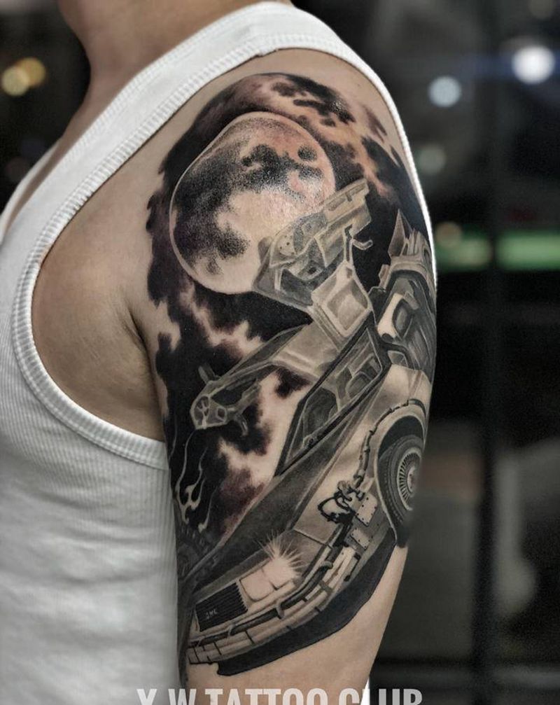 回到未来纹身图片_手臂欧美写实小伟刺青纹身图案