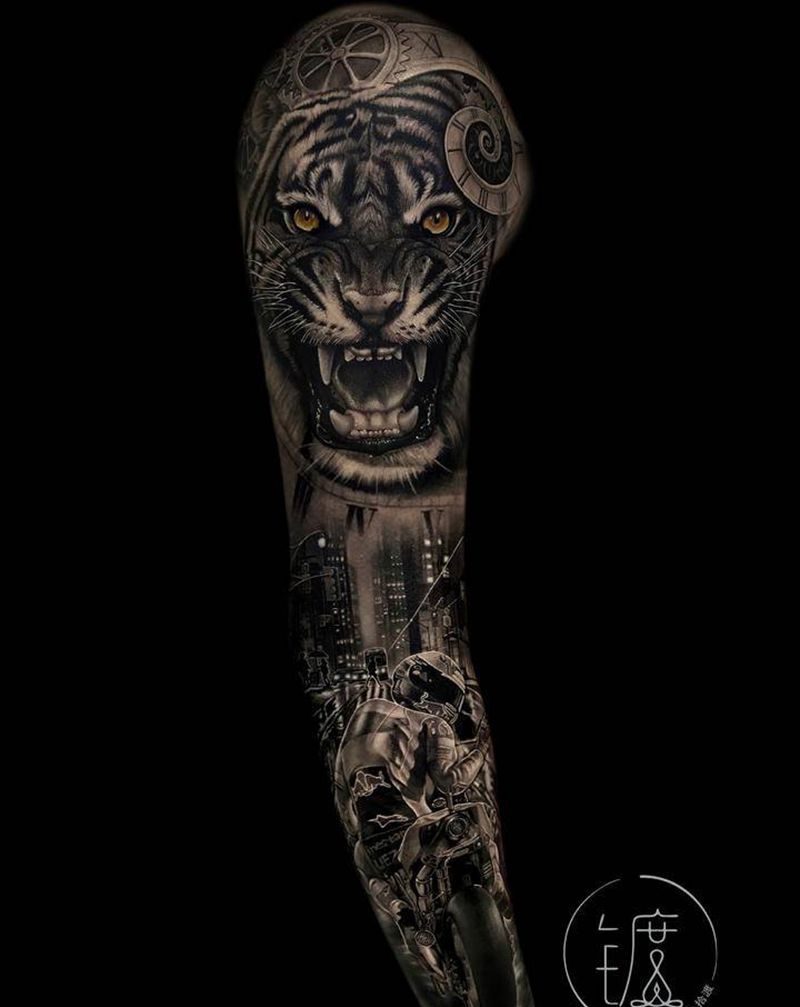 by拾渡纹身图片_手臂欧美写实纹身图案