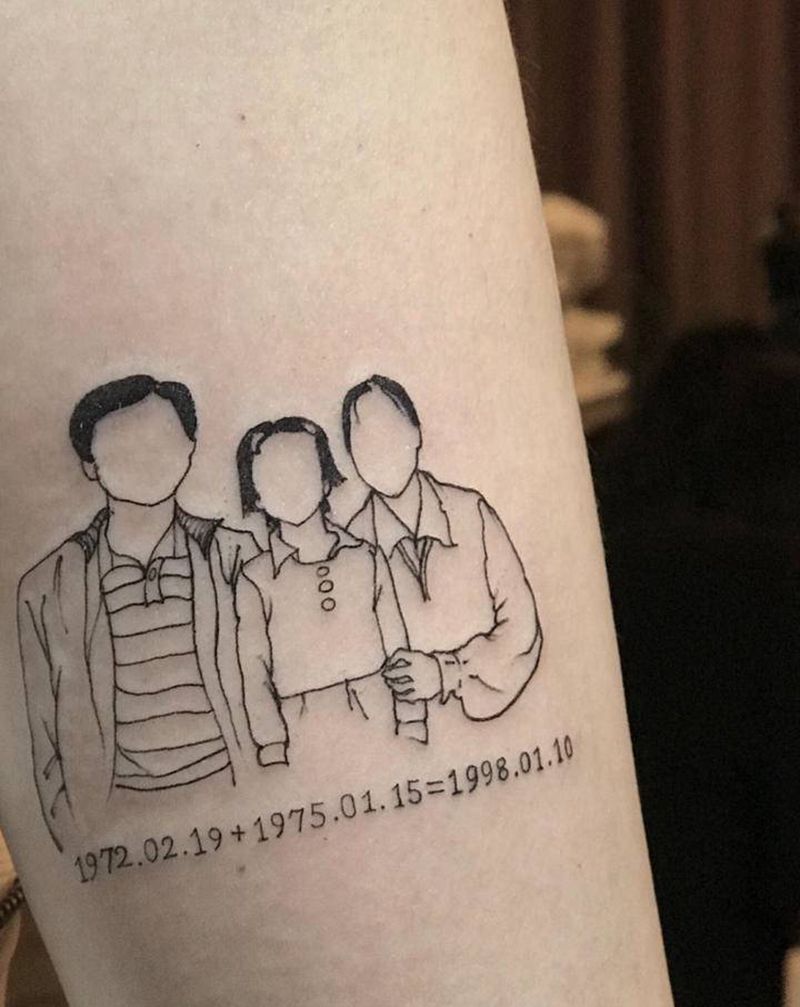 简笔画纹身图片_手臂几何简笔画纹身图案