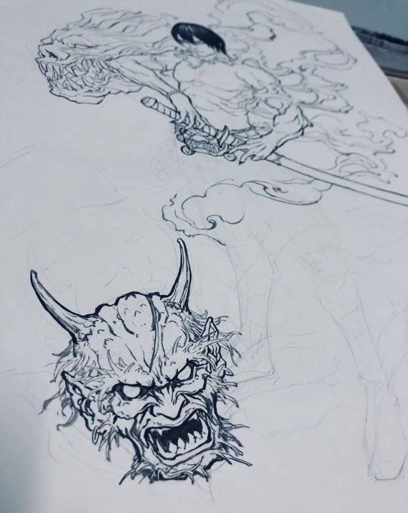 小哥纹身图片_新传统纹身图案