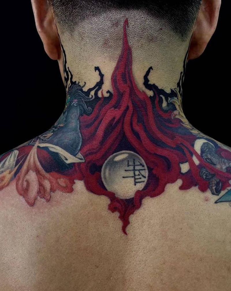 卯日星君 室火猪纹身图片_新传统原创纹身图案