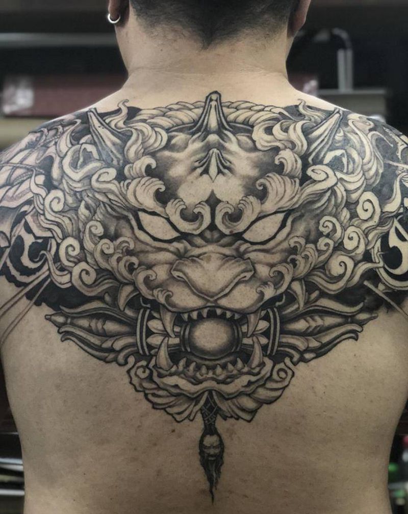 新作品开工纹身图片_背部手臂新传统纹身图案