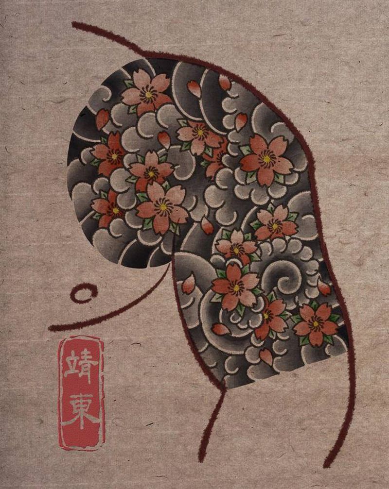 桜纹身图片_手臂老传统纹身图案