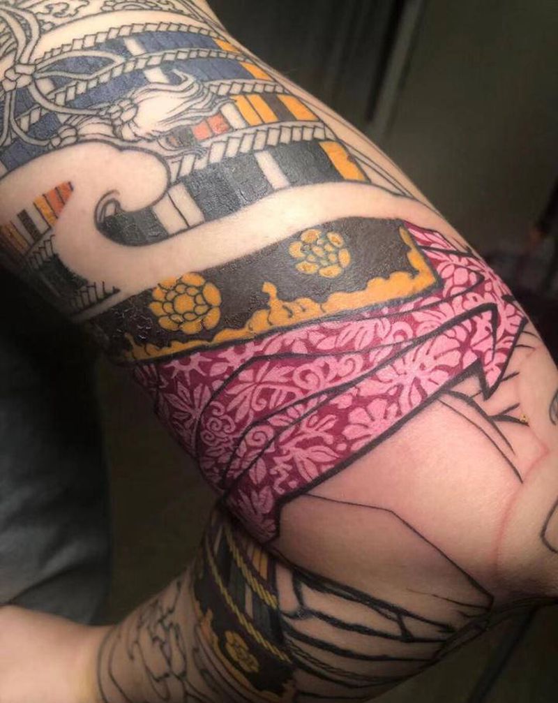 局部（未完成）纹身图片_手臂老传统纹身图案