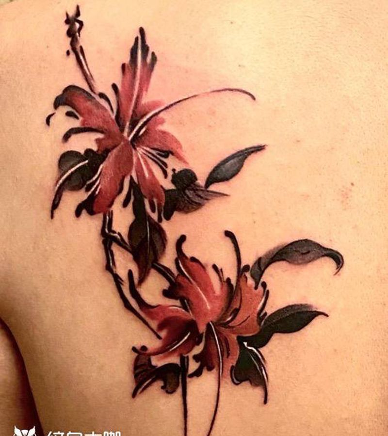 花纹身图片_腿部手臂新传统老传统花纹身图案