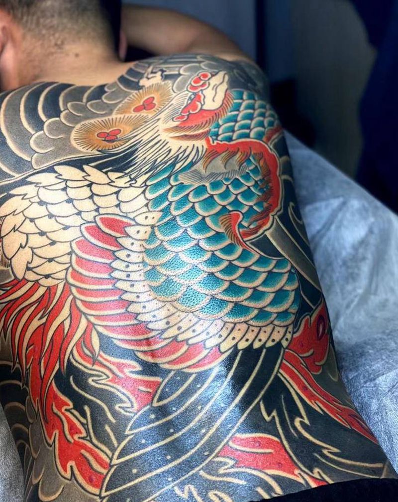 凤凰纹身图片_老传统纹身图案