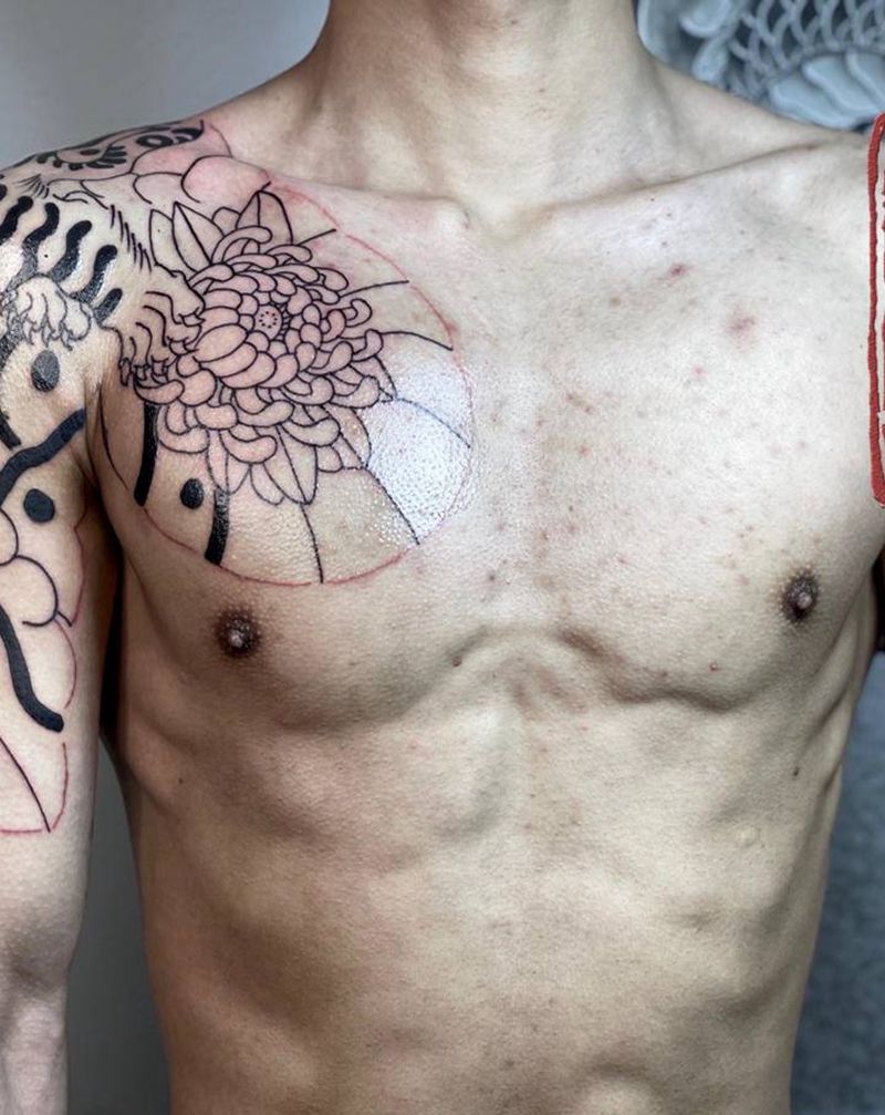 半胛纹身图片_老传统纹身图案