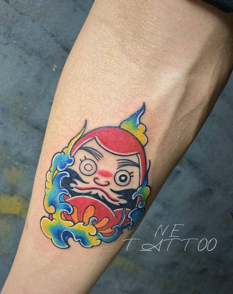 《达摩蛋》纹身图片_手臂New School纹身图案