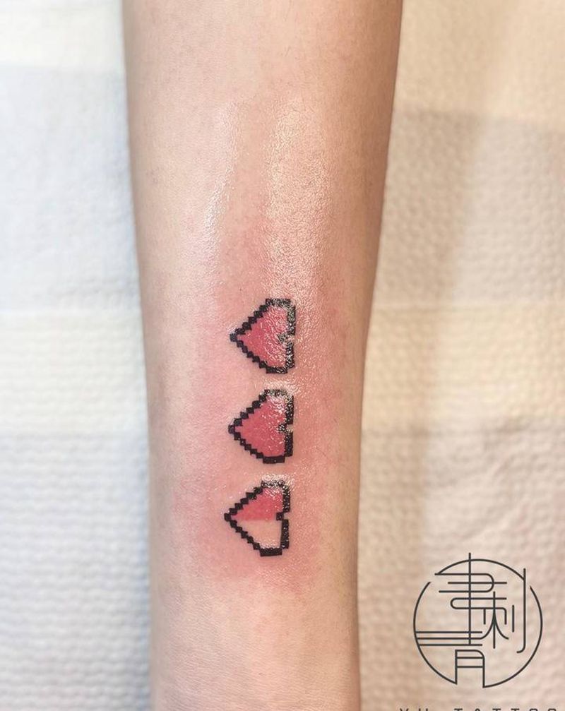 像素风纹身图片_手臂纹身图案