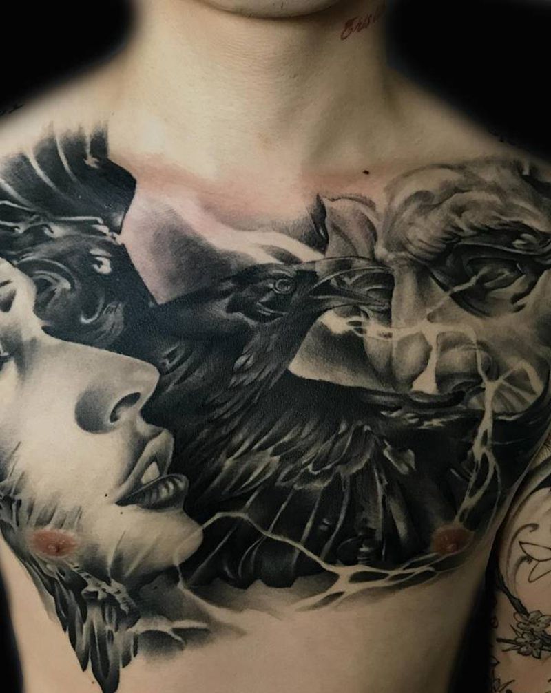 欧美一幅纹身图片_欧美写实新传统纹身图案