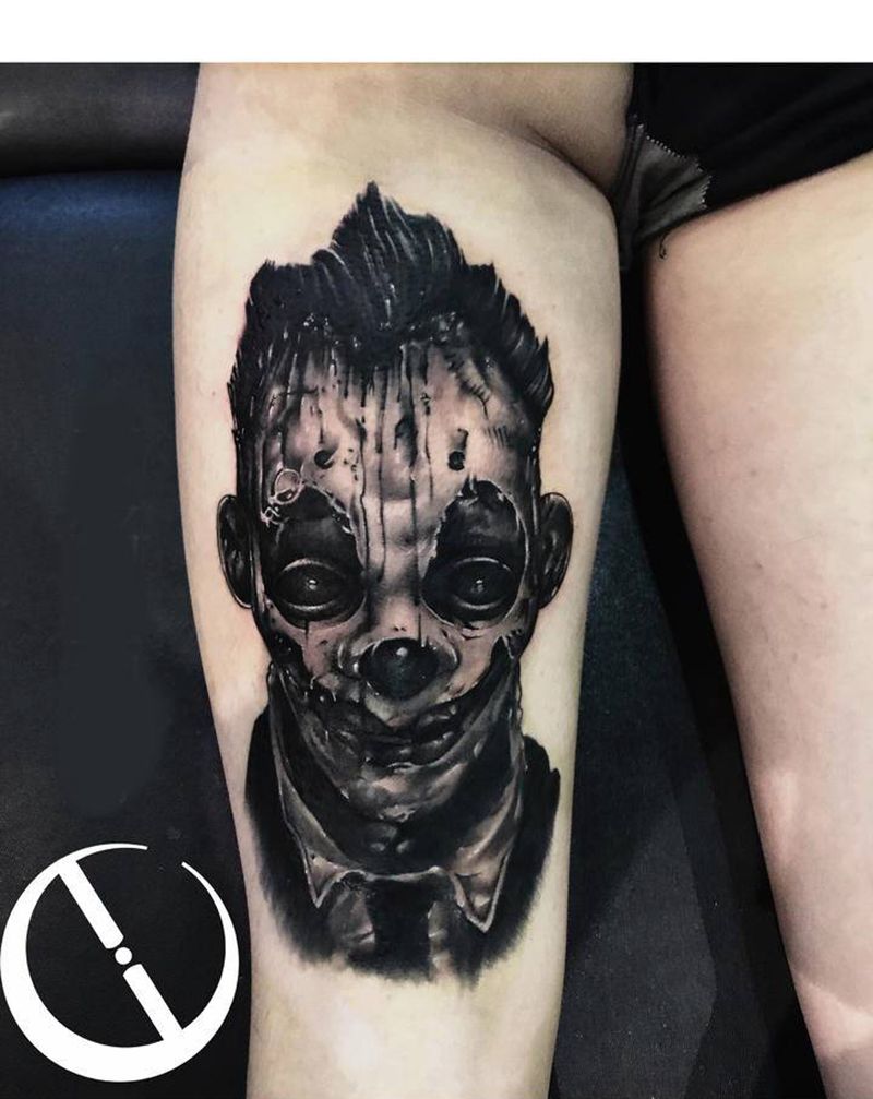 小丑纹身图片_欧美写实新传统纹身图案