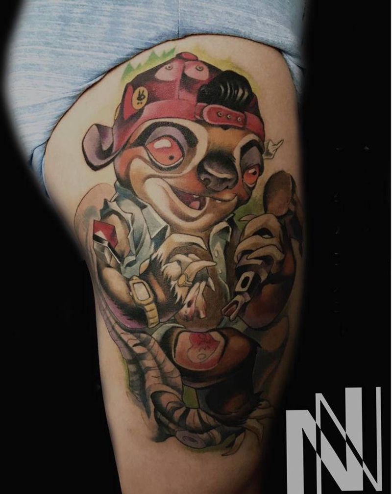 树懒纹身图片_New School新传统纹身图案