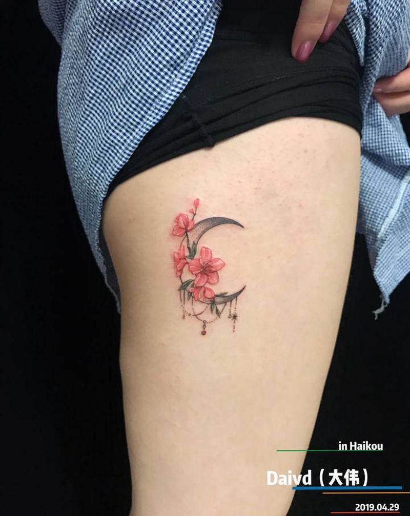 小图作品纹身图片_背部手臂水彩New School纹身图案